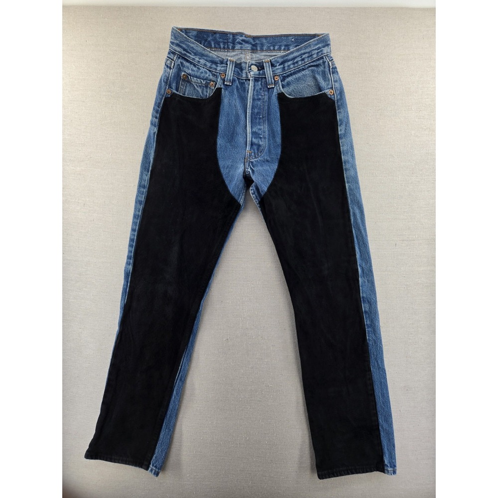 Gianina LA x Levis 501-0115 29x30 Fits 27.5x28.5" Leather Front Double Knee